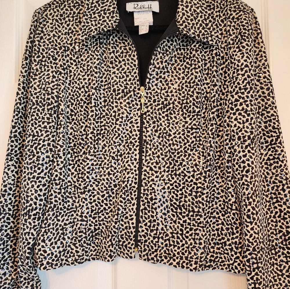 Ribkoff Metallic Black and White Jackey with Stand-Up Collar